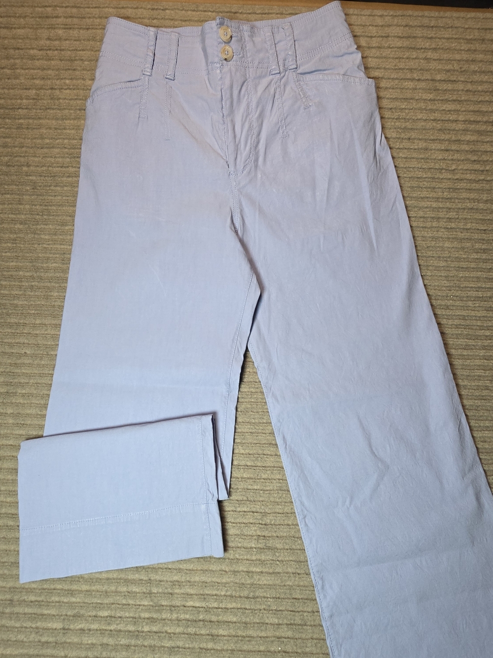 Anthropologie Wide Leg Chino Pants 27x27 Light Blue